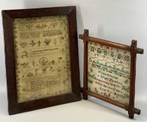 19TH CENTURY NEEDLEWORK SAMPLER with floral border, 'Ann Cox Her Work Finished May 9 1834', 46.5 x