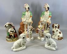 19TH CENTURY CERAMICS including German porcelain figure 'The Shoemaker', 23cms (h), pair of