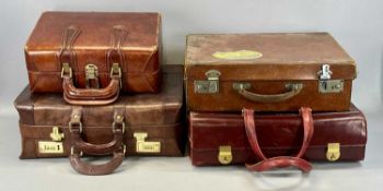VINTAGE/RETRO LUGGAGE, burgundy leather briefcase, Marc Jacobs brown leather Gladstone style bag,