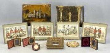 VICTORIAN COROMANDEL DESK BLOTTER with gilded metal mounts, 30 x 22cms, Victorian lacquered desk