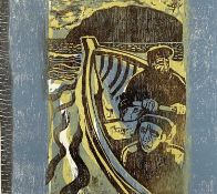 ‡ KIM ATKINSON (Welsh b.1962) limited edition 3/15 colour lithograph - 'Tomos O Enlli', signed and