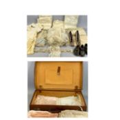 COLLECTION OF ANTIQUE & VINTAGE CLOTHING including two pairs of child's leather shoes, christening