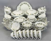 SHELLEY FLORAL DINNER & TEA SERVICE including two circular tureens, teapot, hot water jug and two