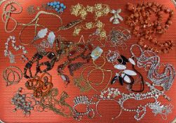 VARIOUS COSTUME JEWELLERY including necklaces, pendants, brooches etc. contained in two jewellery
