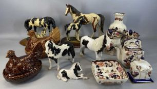 ASSORTED CERAMICS & COLLECTABLES including Beswick Vanner Pony, mare and foal, two painted composite