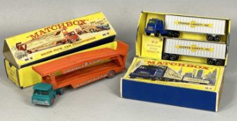 MATCHBOX - BOXED M-9 INTER STATE DOUBLE FREIGHTER and a boxed M-8 Major Pack Car Transporter