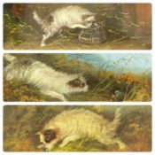 J. LANGLOIS (British 19th century) three oils on board – terriers ratting, signed lower right, 14