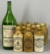 ANTIQUE BOTTLES, 17 stoneware ginger beer bottles 'Ellis, Ruthin', 'Chamberlain of Cardiff' and