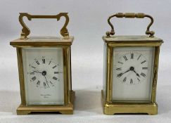 BERNARD FRERES, BICESTER gilt brass four glass carriage clock, 12cms (h) and another similar unnamed