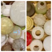 ASSORTMENT OF 25 GLASS LIGHT SHADES, 19th century and later including some globular Provenance: