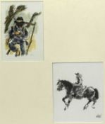 ‡ SIR KYFFIN WILLIAMS RA (Welsh 1918-2006) two colour prints, framed together - Patagonian