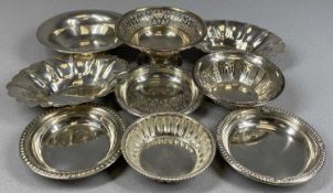 SILVER/WHITE METAL COLLECTABLES GROUP including a pair of oval silver dishes marked 'Sterling', 11 x