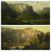 H. FINCH (British 19th century) pair of oils on canvas – riverscapes, signed, 28.5 x 43.5cms
