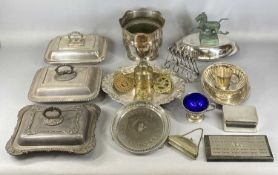 GROUP OF PLATED ITEMS including entree dishes and covers, wine cooler, Royal Army Ordinance Corps