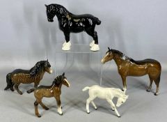 FOUR VARIOUS BESWICK HORSES & FOALS and one other Provenance: deceased estate Flintshire