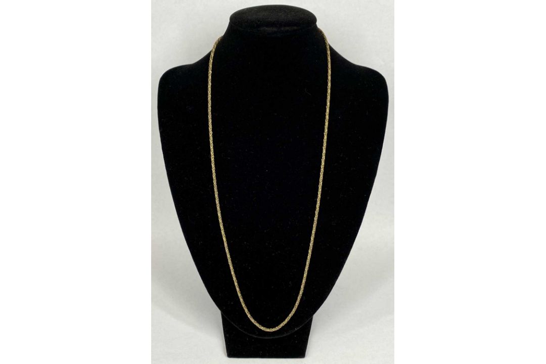 9CT GOLD ROPE TWIST NECKLACE, 56.5cms (l), 9.6gms Provenance: deceased estate Conwy - Image 1 of 3