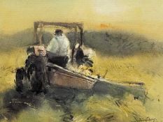 ‡ WILLIAM SELWYN (Welsh b.1933) limited edition (219/300) colour print - farmer on tractor, signed
