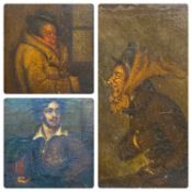18TH CENTURY BRITISH SCHOOL pair of oils on panel - head and shoulder portraits of man and woman,