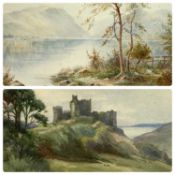 JOHN THWAITE watercolour - lake scene, 25 x 36cms and a watercolour by Walter Dyke Carter titled '
