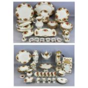 ROYAL ALBERT 'OLD COUNTY ROSES' DINNER & TEA SERVICE, for six persons including cake stand,