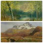 CHARLES SAUNDERS (British 1855 - 1915) large watercolour - a Welsh landscape, 41 x 74cms, and, a