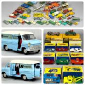 ASSORTED DIE-CAST SCALE MODEL VEHICLES including boxed Matchbox No's. 13, 47, 53, 55, 59, 64 and 71,