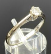 9CT WHITE GOLD SOLITAIRE DIAMOND RING, approx 0.20ct, size Q, 2.6gms Provenance: private