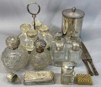 SILVER/PLATED COLLECTABLES including various silver topped glass dressing table jars/bottles, plated