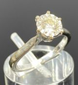 18CT WHITE GOLD DIAMOND SOLITAIRE RING, illusion set, approx 0.34ct, size J-K, 3.1gms Provenance: