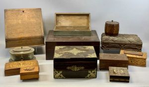 ASSORTED BOXES, 19TH CENTURY & LATER including inlaid mahogany cutlery box, 41cms (w), Anglo-
