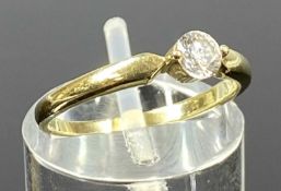 9CT GOLD RING set with solitaire CZ, size L, 1.7gms Provenance: deceased estate Conwy