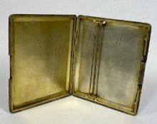 GEORGE V RECTANGULAR SILVER CIGARETTE CASE with engine turned decoration, Birmingham 1926, Ora & Co.