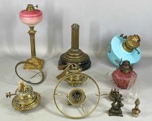 VICTORIAN OIL LAMP PARTS including reservoirs, stems, bases, burners etc. Provenance: private