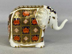 ROYAL CROWN DERBY 'ELEPHANT' PAPERWEIGHT, marked LIII, gold stopper Provenance: deceased estate