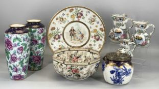 ASSORTED GROUP OF BRITISH CERAMICS including pair of Losolware Cavendish vases, 28cms (h), three