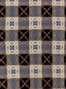 PAIR OF WELSH WOOLEN BLANKETS, fringed and double sided, geometric patterns in reds, blues, creams