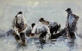 ‡ WILLIAM SELWYN (Welsh b.1933) limited edition (235/500) colour print - cockle pickers, signed