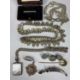 ASSORTED SILVER JEWELLERY including necklaces, seed pearl bar brooch, set of four buttons, horseshoe - Image 1 of 4