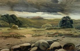 JOSEPH KNIGHT (1837 - 1909), large watercolour - Conwy Valley, signed and dated '76, 54 x 85cms