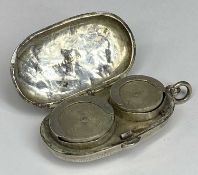 EDWARD VII SILVER DOUBLE SOVEREIGN HOLDER for full and half sovereign coins, scroll engraved