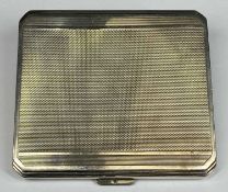 GEORGE VI RECTANGULAR SILVER CIGARETTE CASE having engine turned decoration, Birmingham 1939, Deakin