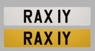 PRIVATE NUMBER PLATE RAX 1Y - held on retention certificate V778W Provenance: private collection