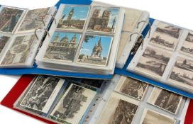THREE WELL PRESENTED FOLDERS OF VINTAGE POSTCARDS ETC one folder being of Welsh interest, others
