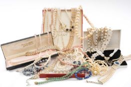 LARGE GROUP OF COSTUME JEWELLERY, including simulated pearls, necklaces, bracelets etc. (qty)