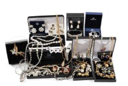 LARGE GROUP OF COSTUME JEWELLERY, including Swarovski items, necklaces, bracelets etc. (qty)