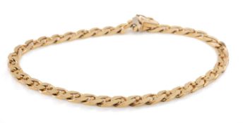9CT GOLD CURBLINK BRACELET, wt. 9.6g Provenance: deceased estate Caldicot Comment: clasp slightly