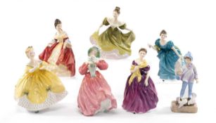 SIX ROYAL DOULTON FIGURINES comprising, 'Rhapsody', 'Lynne', 'Southern Belle', 'Adrienne', '