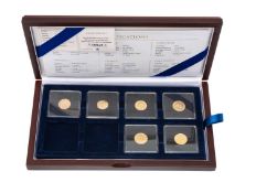 WWI ANNIVERSARY GOLD COIN COLLECTION including one of each, 1913 George V 1/2 Sovereign, 4g, 900/