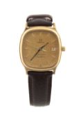 OMEGA 'SEAMASTER' QUARTZ WRISTWATCH, gold plated and stainless steel, the dial with baton hour