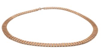 9CT GOLD NECKLACE, railway track link, 42.5cms long, 15.7gms Provenance: private collection
